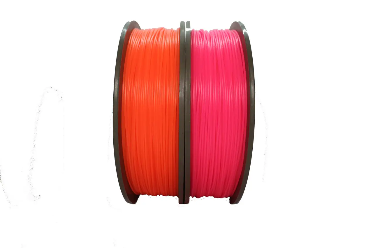 Набор 2в1 PLA филамент пластик для ЗD печати Pochatok Filament 1,75 мм 0,75 кг Оранжевый/Розовый флуоресцентный (16009)