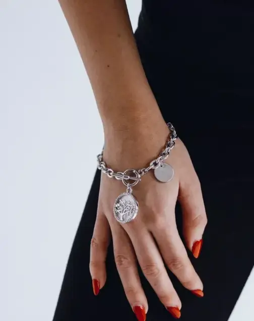 Браслет ланцюжок на руку Дерево Сріблястий (70339) Браслет ланцюжок на руку Дерево Сріблястий (70339)