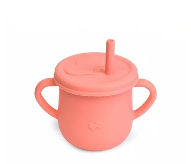 Чашка-поїлка силіконова з соломинкою 11,5х10,5х7,5 см (AN012719)