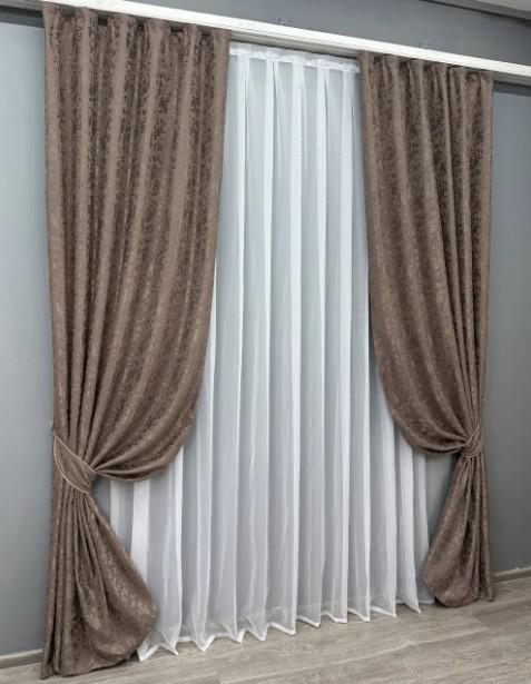 Ткань для штор Pavliani VO лен Какао (1718ш) - фото 2