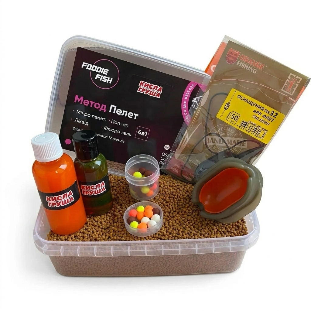 Методный пеллетс метод микс Foodie Fish кислая груша 6в1 500 г (2257737617)