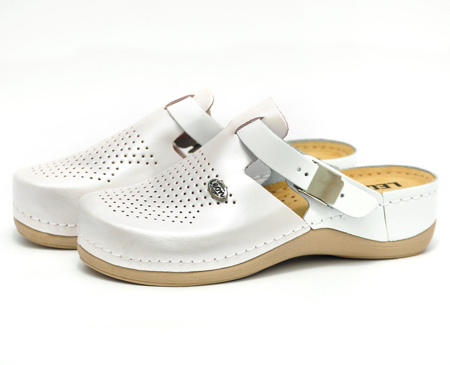 Женские сабо кожаные Leon 900 р. 41 Перламутровый - фото 2