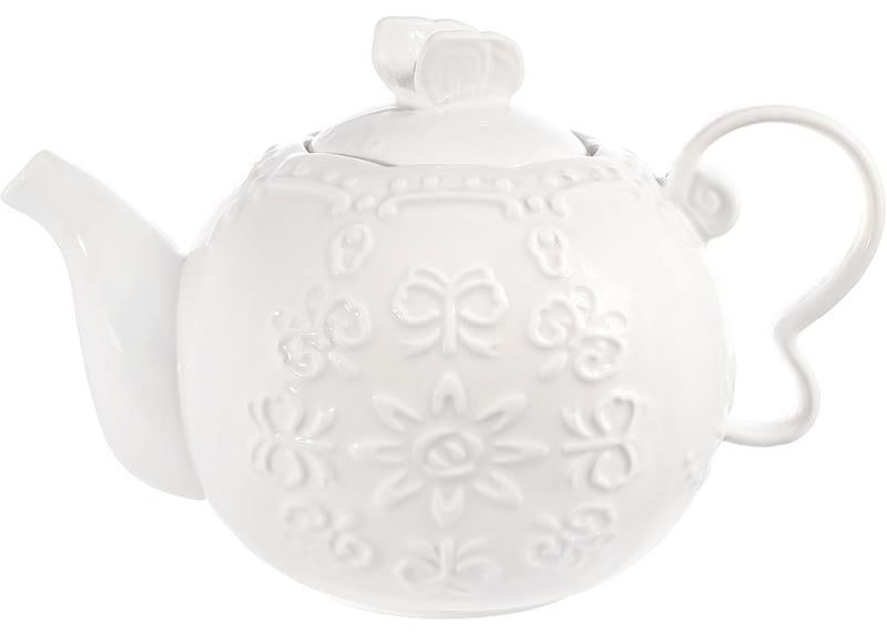 Чайник заварювальний Bona Мереживо порцеляновий 780 мл Білий (BD-988-374) Чайник заварювальний Bona Мереживо порцеляновий 780 мл Білий (BD-988-374)