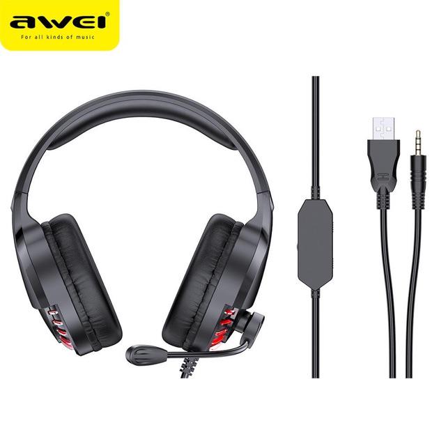 Навушники геймерські Awei Gaming Headset RGB LED для ПК/PS4/Xbox - фото 4