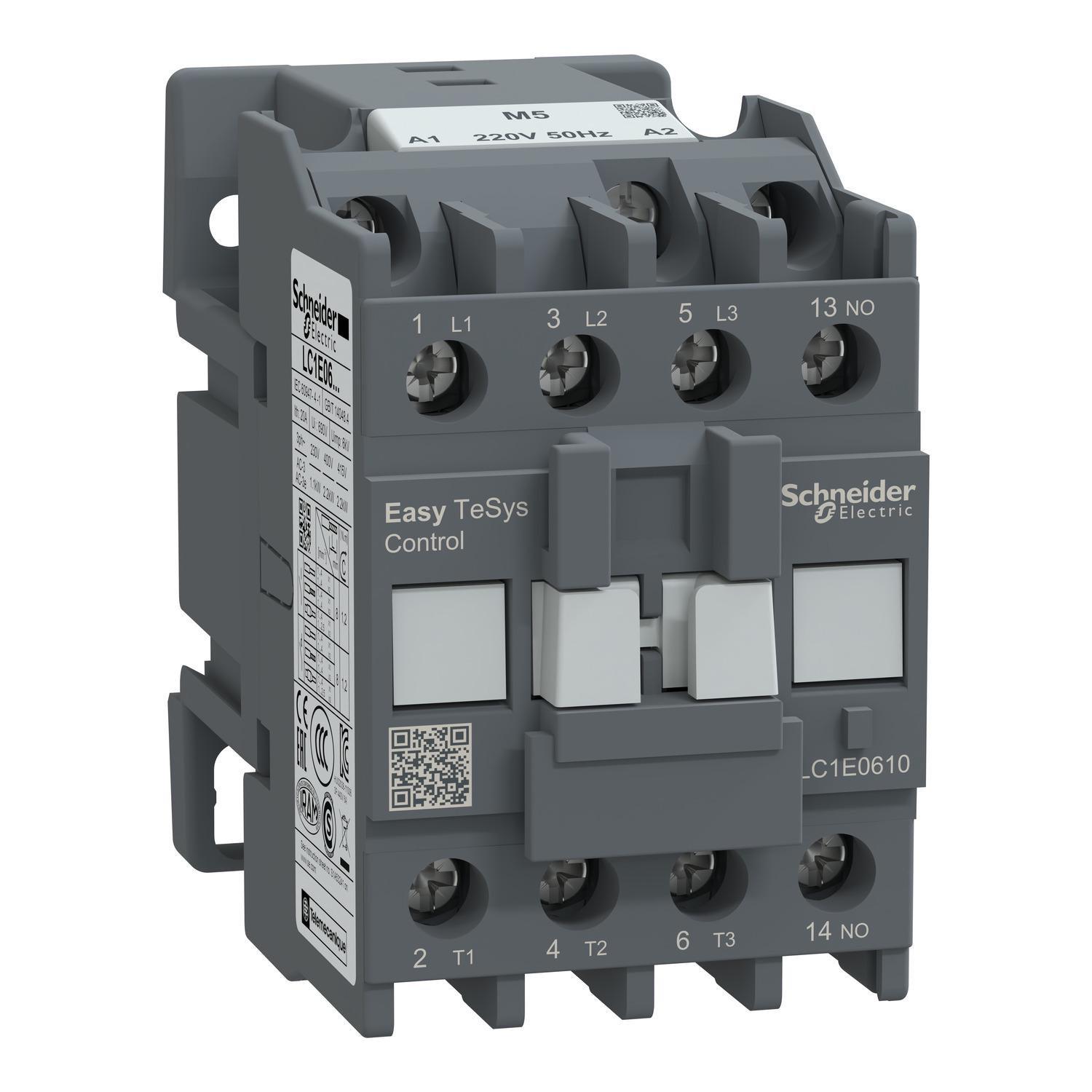 Контактор-пускач Schneider Electric Easy TeSys 6А 220 В 1NO (LC1E0610M5) Контактор-пускач Schneider Electric Easy TeSys 6А 220 В 1NO (LC1E0610M5)