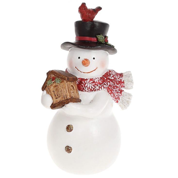 Декоративная статуэтка Bonadi Снеговик с птичкой 16 см (218-254)