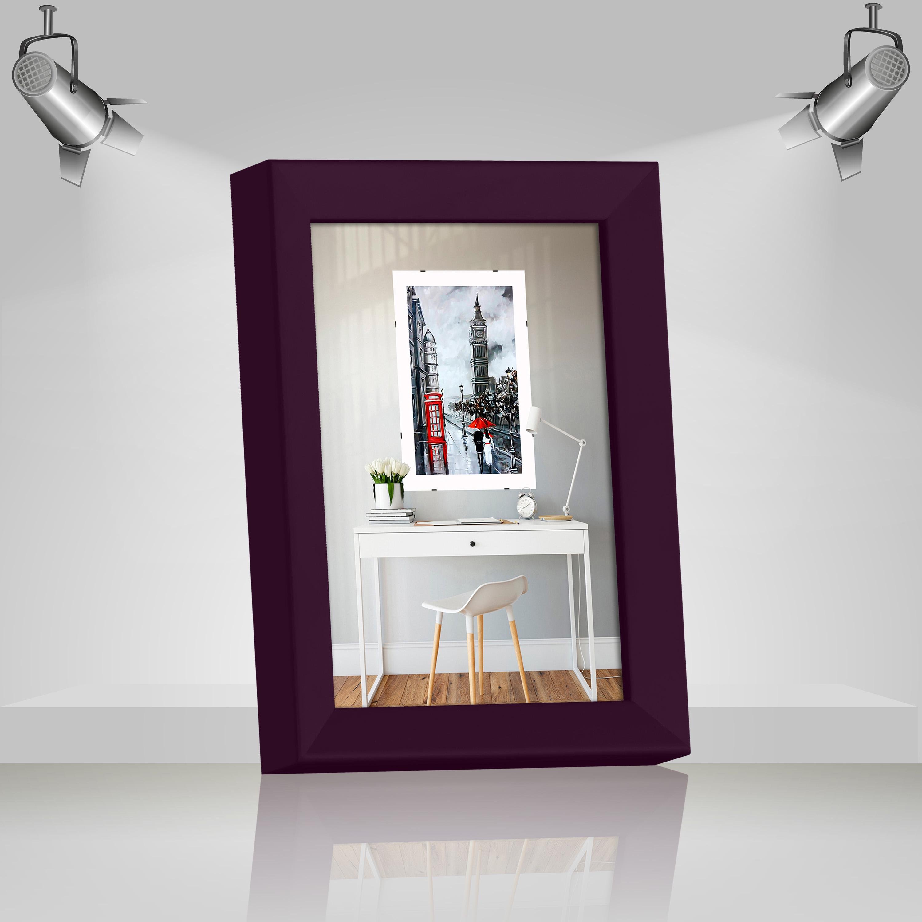 Фоторамка дерев'яна EmojiFrame 13х18 см AH2220-02 антиблікове скло 2 мм Фіолетовий - фото 2