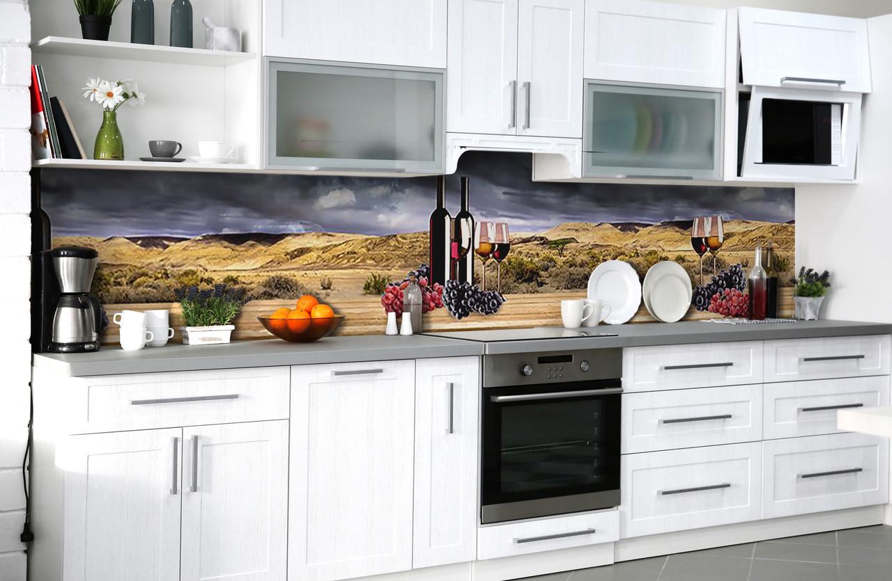 Кухонный фартук Грозовое небо вино из самоклеющейся виниловой пленки 60х250 см Бежевый