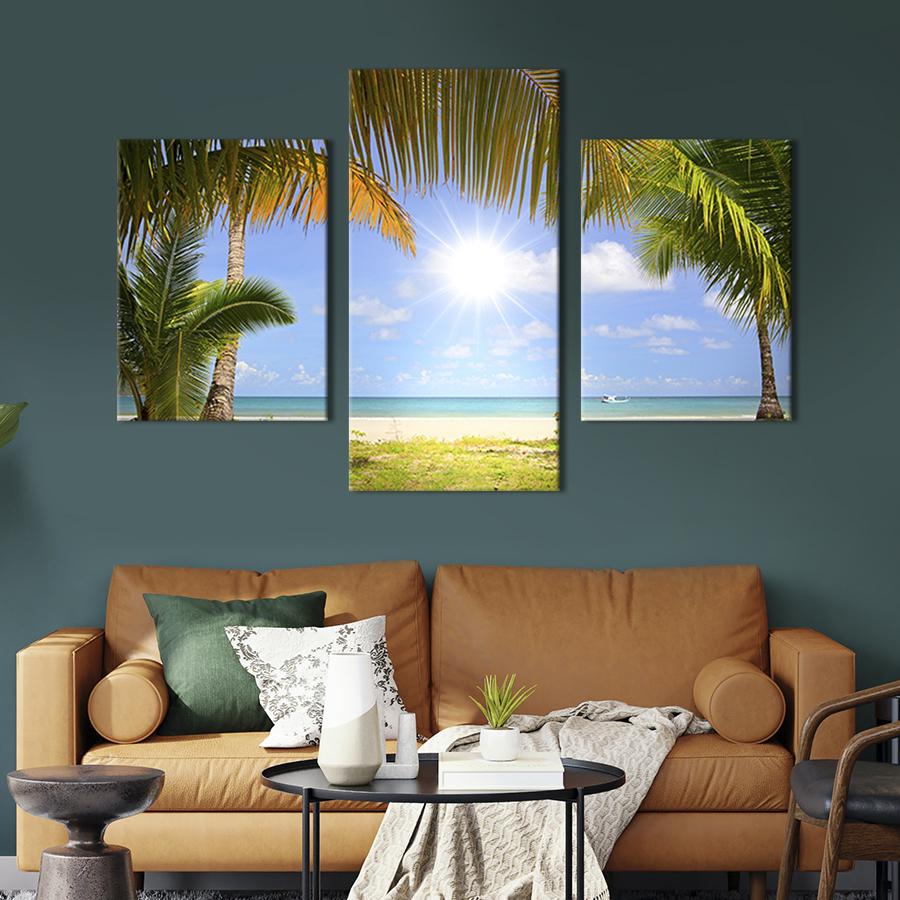 Картина для интерьера Пальмы на морском берегу 96x60 см (411-32)