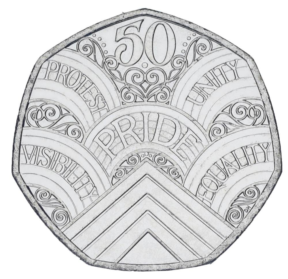 Коллекционная монета Великобритания 50 пенсов 2022 UNC 50 лет гордости (М17528)