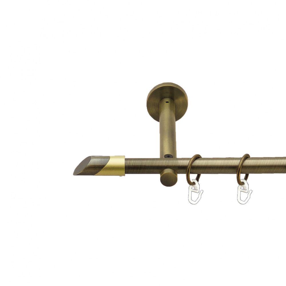 Карниз Orvit Луна металевий однорядний циліндр 16 см гладка труба кільце металеве 16 мм 240 см Антик (7282684)