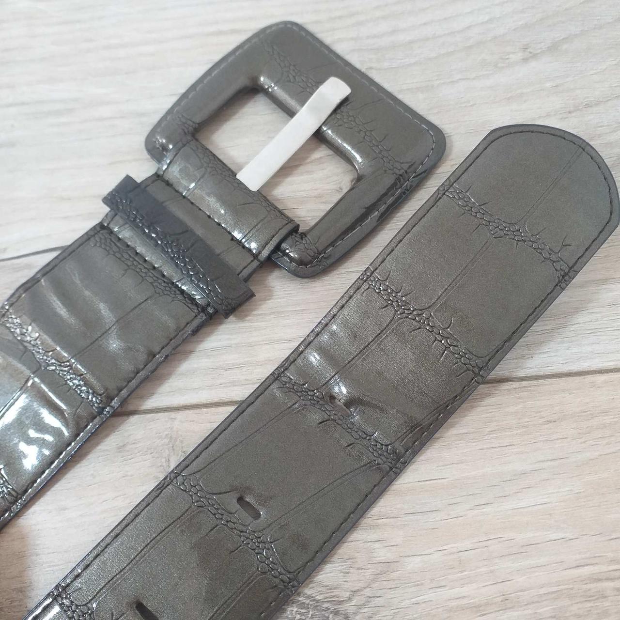 Ремень женский широкий экокожа Серый (KG-11225)