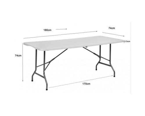 Стіл GoodGarden з посиленим каркасом пластиковий складаний 180х76 см Білий (17664122) - фото 2