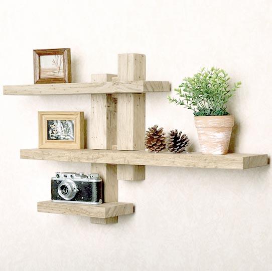 Полка настенная из дерева Мачарети 1 Бланже (ПНС/106701)