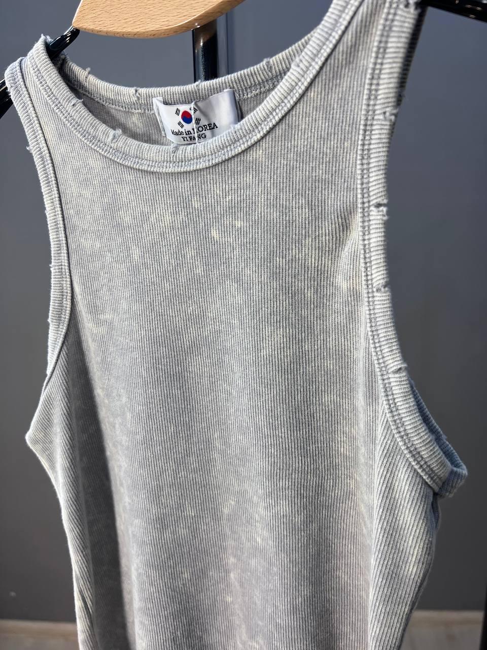 Майка женская YI FANG 501-2733 вареная рубчик порезанные швы OS Светло-серый (2157) - фото 3 Майка женская YI FANG 501-2733 вареная рубчик порезанные швы OS Светло-серый (2157) - фото 3