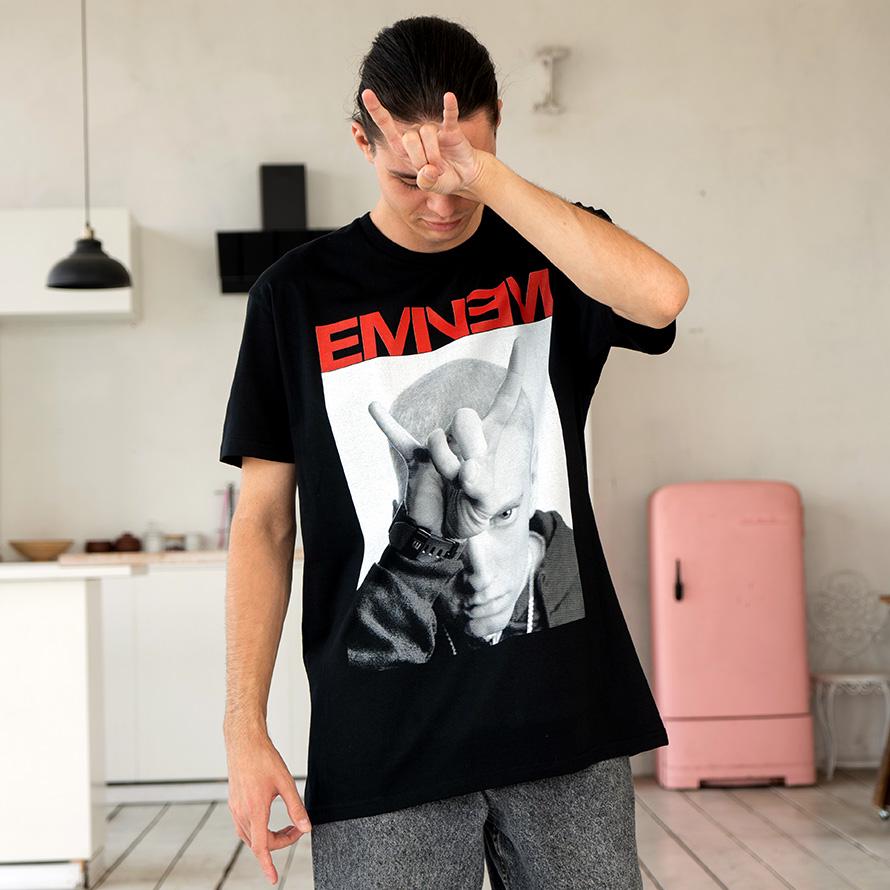 Футболка унисекс Eminem Devil Horns 2XL Черный (00000000114)