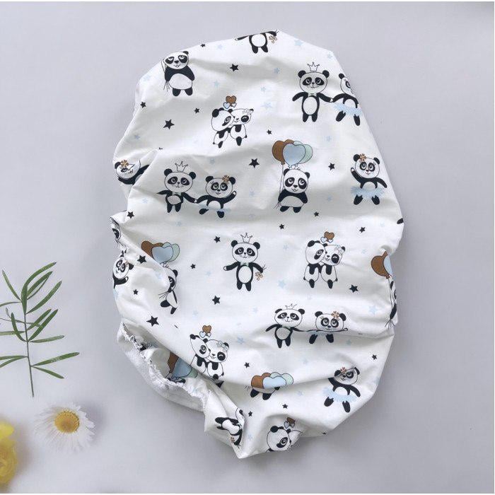 Простынь-наматрасник в коляску №28 Панды голубые 80х40 см - фото 1