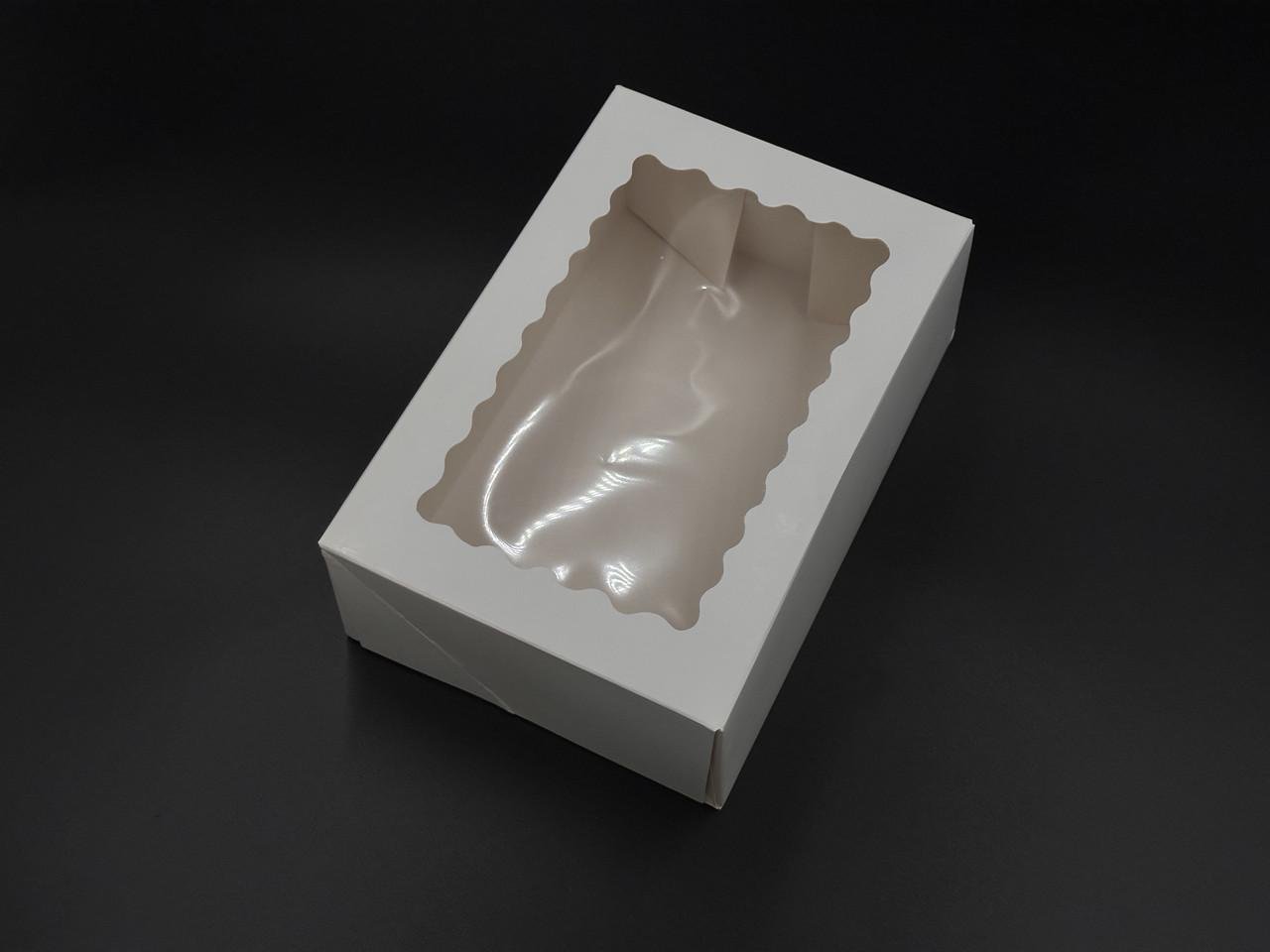 Коробка подарочная со смотровым окошком сборная картонная 22,5х14,5х7 см Белый (OA-122) - фото 2