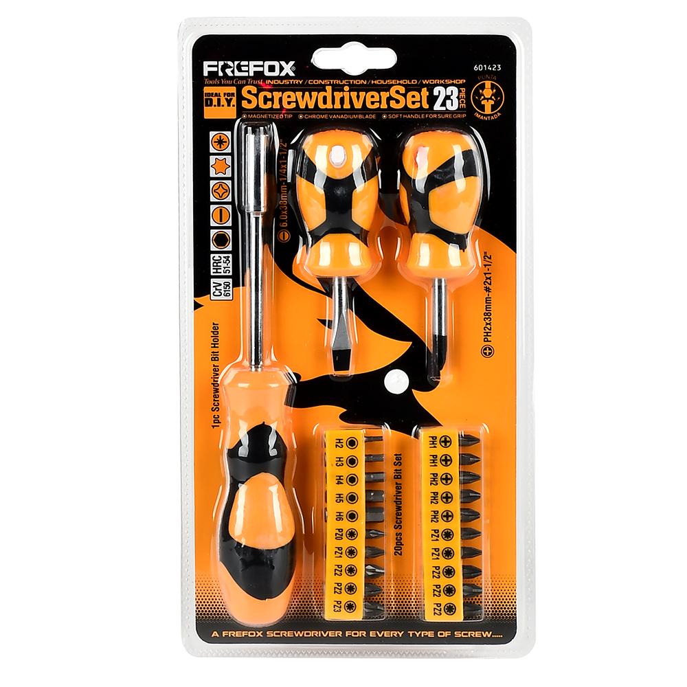 Набор отверток с насадками FREFOX R32137 23 шт. 38/100/200 мм Оранжевый с черным (25307643)