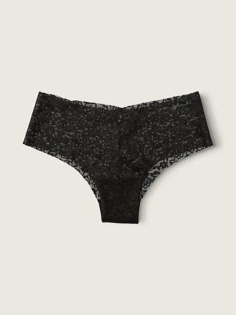 Трусики чики Victoria's Secret Pink Lace Cheeky No-Show Panty M Черный (266023599)