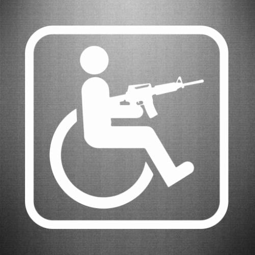 Наклейка Человек с инвалидностью и М16 в рамки 30x30 см (29323193) Наклейка Человек с инвалидностью и М16 в рамки 30x30 см (29323193)