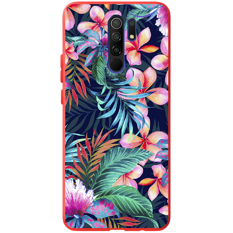 Чехол BoxFace Xiaomi Redmi 9 flowers in the tropics Красный силикон (40233-up1971-41139)