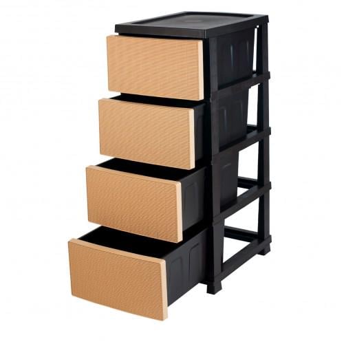 Комод 4 шухляди Ротанг пластиковий 35х45х86 см Бежево-Коричневий (Р1) - фото 2 Комод 4 шухляди Ротанг пластиковий 35х45х86 см Бежево-Коричневий (Р1) - фото 2