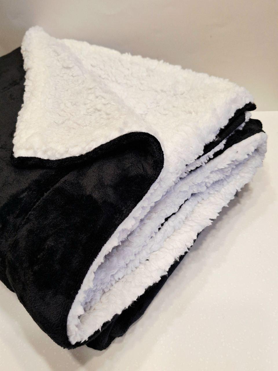 Плед двухсторонний на овчине MIULEE 150x200 см Черный с белым (1349) - фото 3 Плед двухсторонний на овчине MIULEE 150x200 см Черный с белым (1349) - фото 3