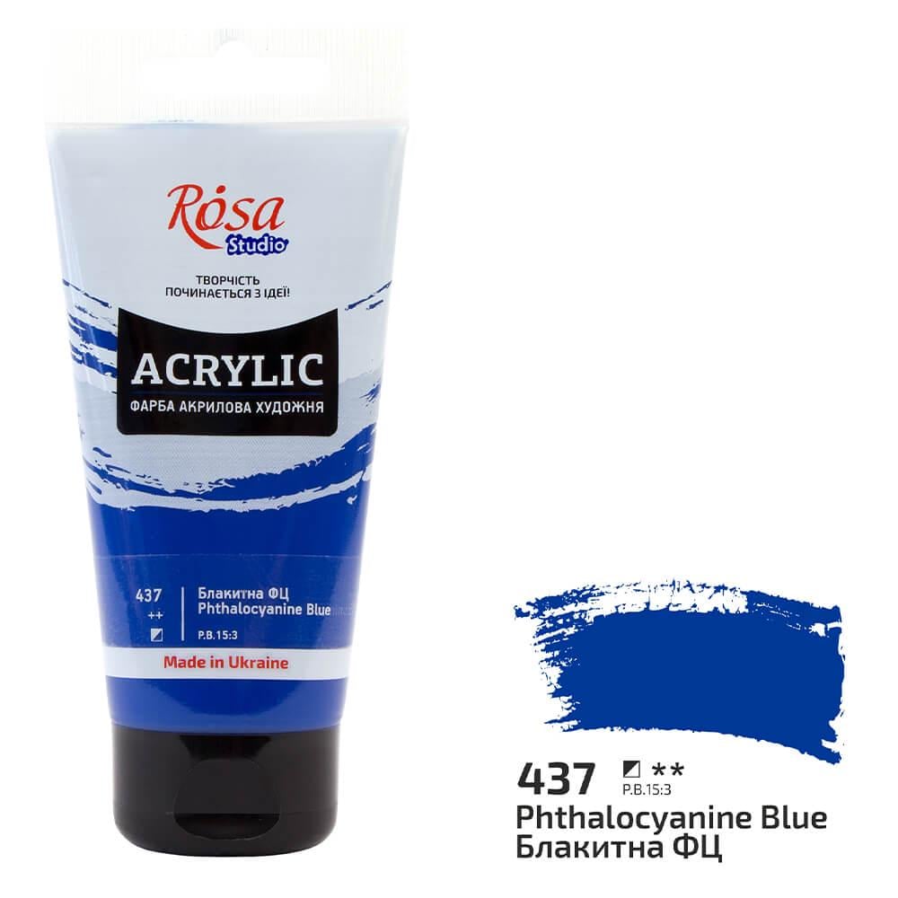 Акрилова фарба Rosa Studio 437 75 мл Блакитний ФЦ (32241437) - фото 1 Акрилова фарба Rosa Studio 437 75 мл Блакитний ФЦ (32241437) - фото 1