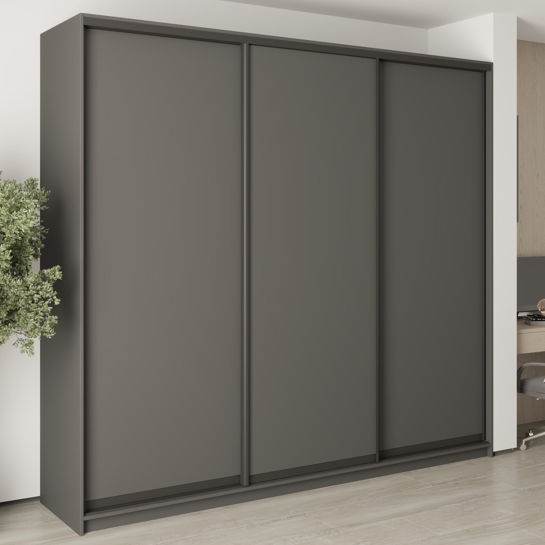 Шкаф-купе трехдверный Mebel Star Комбо BG MBS-9436 260х45х240 см Антрацит (1009425)