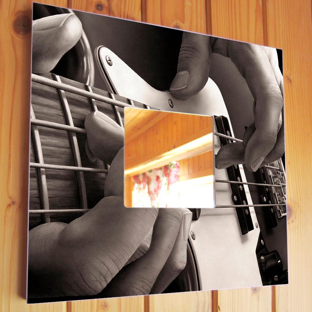 Зеркало настенное Электро гитара Музыкальные инструменты 260х260 мм (M00267)