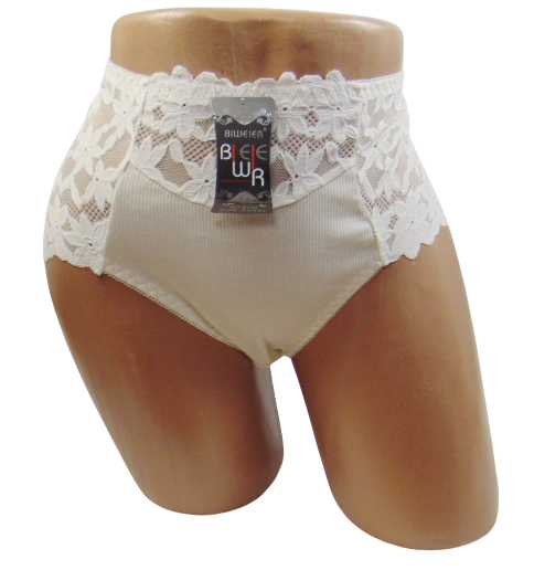 Трусы с кружевом Biweier 9738 5XL Молочный