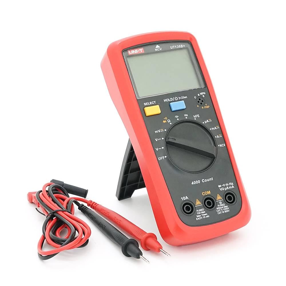 Мультиметр UNI-T UT136B+ вимірювання V AC/DC A AC/DC Ω C Hz NCV функції Data Hold продзвонювання тест діодів підсвічування (40792)