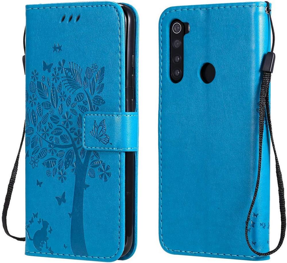 Чехол для Xiaomi Redmi Note 8T (рисунок кот и дерево) Light Blue (10159-0B)