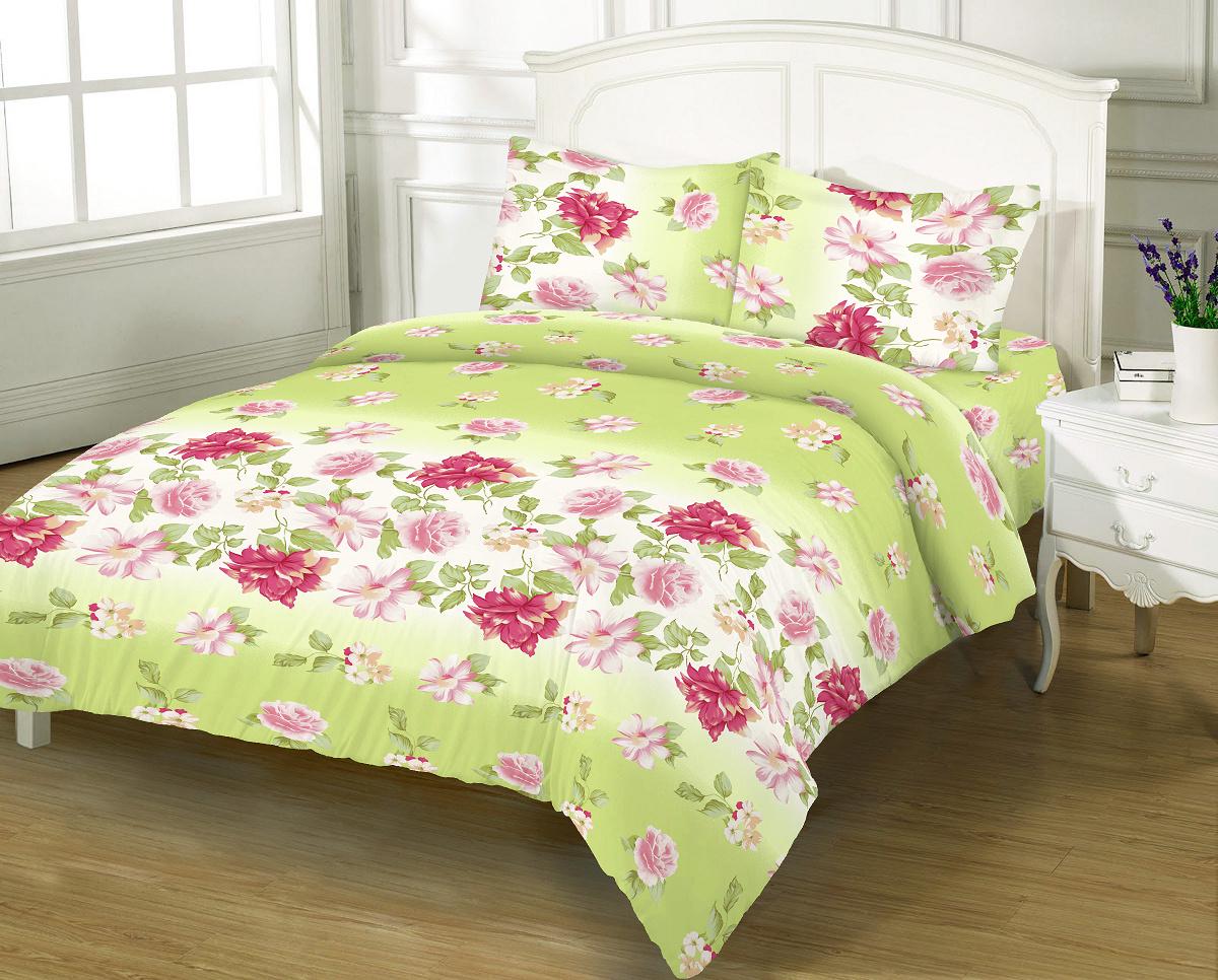 Комплект постельного белья Zastelli 8251 Азарт бязь двуспальный 175х210 Зеленый