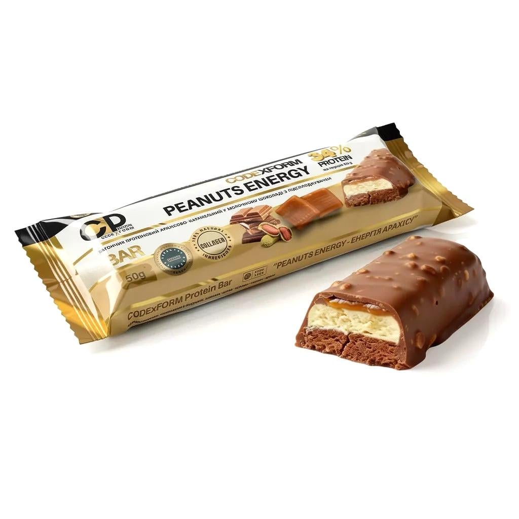 Батончик протеиновый CODExFORM Peanuts Energy без сахара 34% белка (2979196640) Батончик протеиновый CODExFORM Peanuts Energy без сахара 34% белка (2979196640)