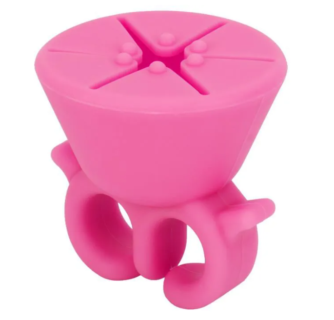 Держатель силиконовый для лака на палец Розовый (KG-10222)