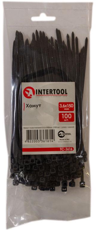 Хомут пластиковий Intertool 3,6x150 мм 100 шт. Чорний (000028256)