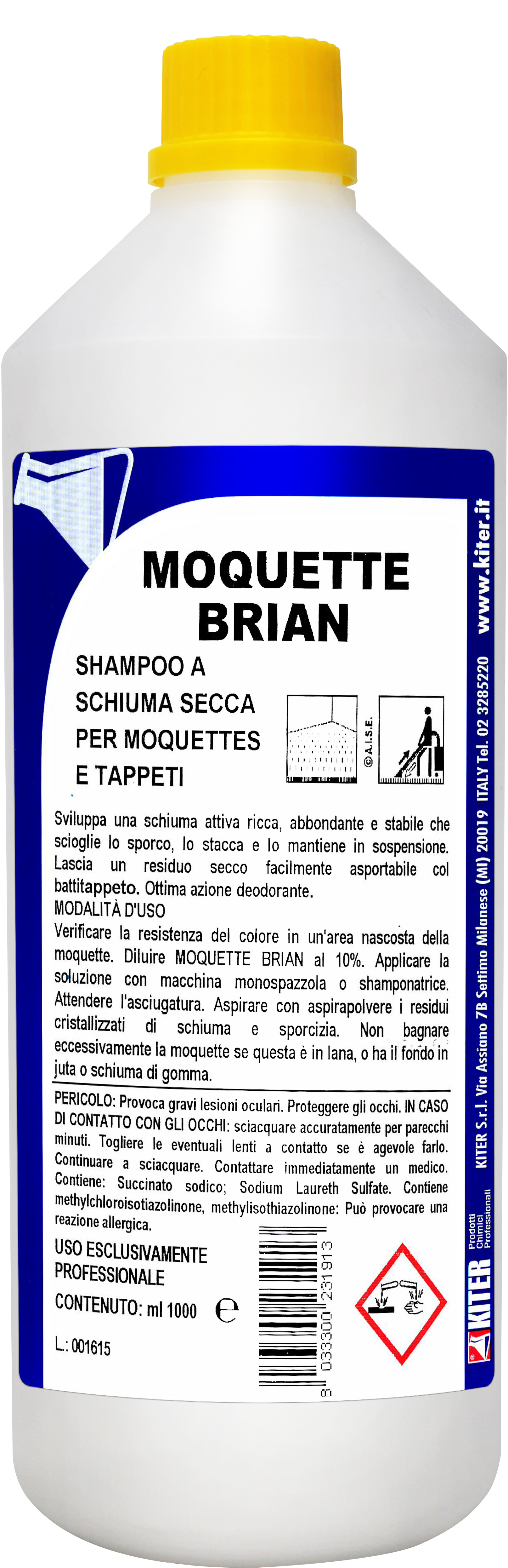 Шампунь для килимів Kiter Moquette Briane з сухою піною 1 л (09005.1L)