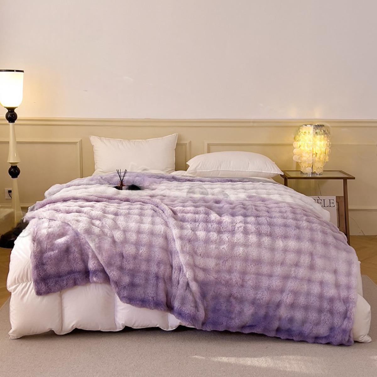 Плед Koloco Кролик евро 210х230 см Сиреневый