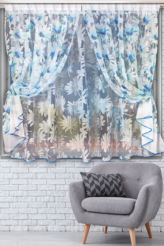 Комплект штор для кухні 270х165 Уляна Бірюза 270х165