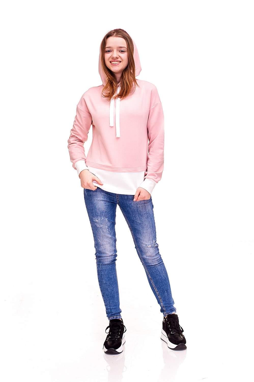 Свитшот для девочки подростка Diва 158 см Пудровый (23021)