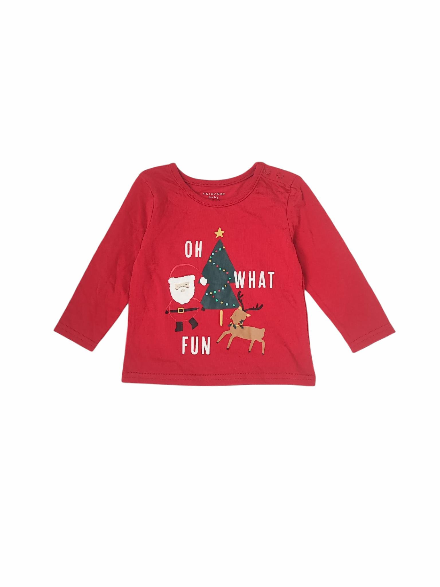 Лонгслів для новонароджених новорічний PRIMARK 74 см Червоний (25101061)