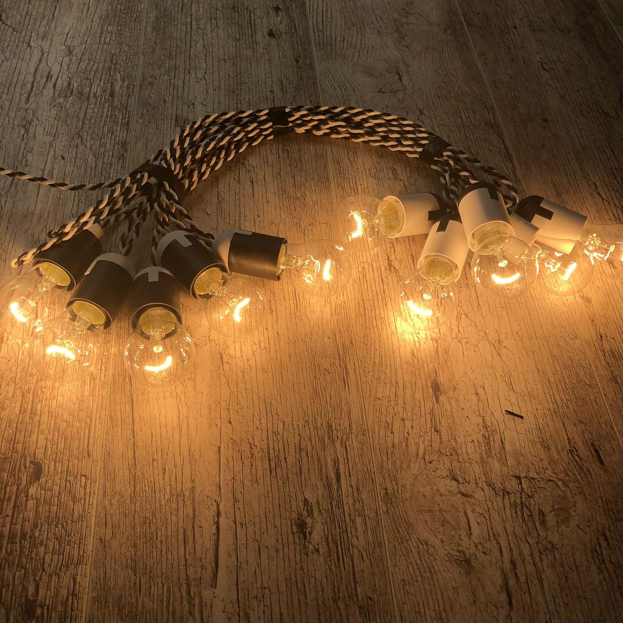 Ретро гірлянда для приміщень Alphatrade 25 м 50 ламп розжарювання Зебра (120098)