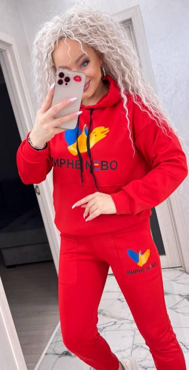 Костюм женский Мирное небо XL Красный (1138)