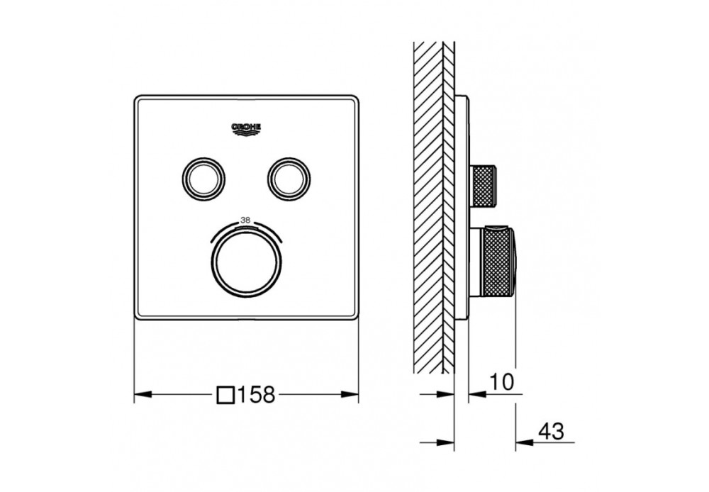 Змішувач для прихованого монтажу Grohe Grohtherm SmartControl 29124000 - фото 2 Змішувач для прихованого монтажу Grohe Grohtherm SmartControl 29124000 - фото 2