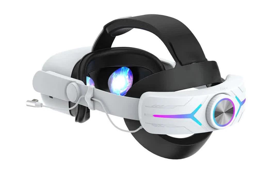 Спортивный ремешок для головы с аккумулятором для Oculus Quest 2 White (ACS-SRDGSBFOQ2wh)
