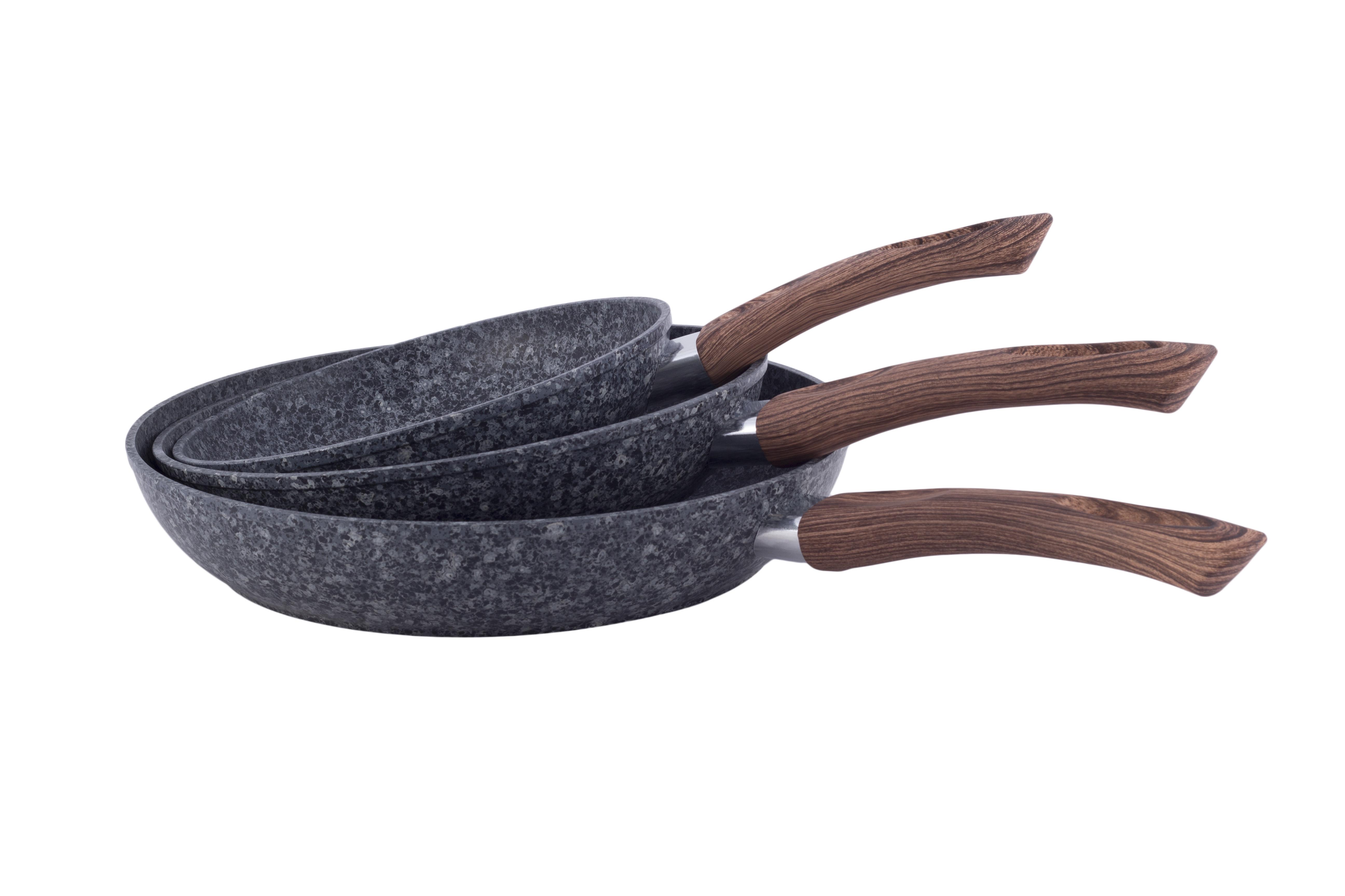 Набор сковородок Kamille с антипригарным покрытием Grey Marble 20/24/28 см. (4169)