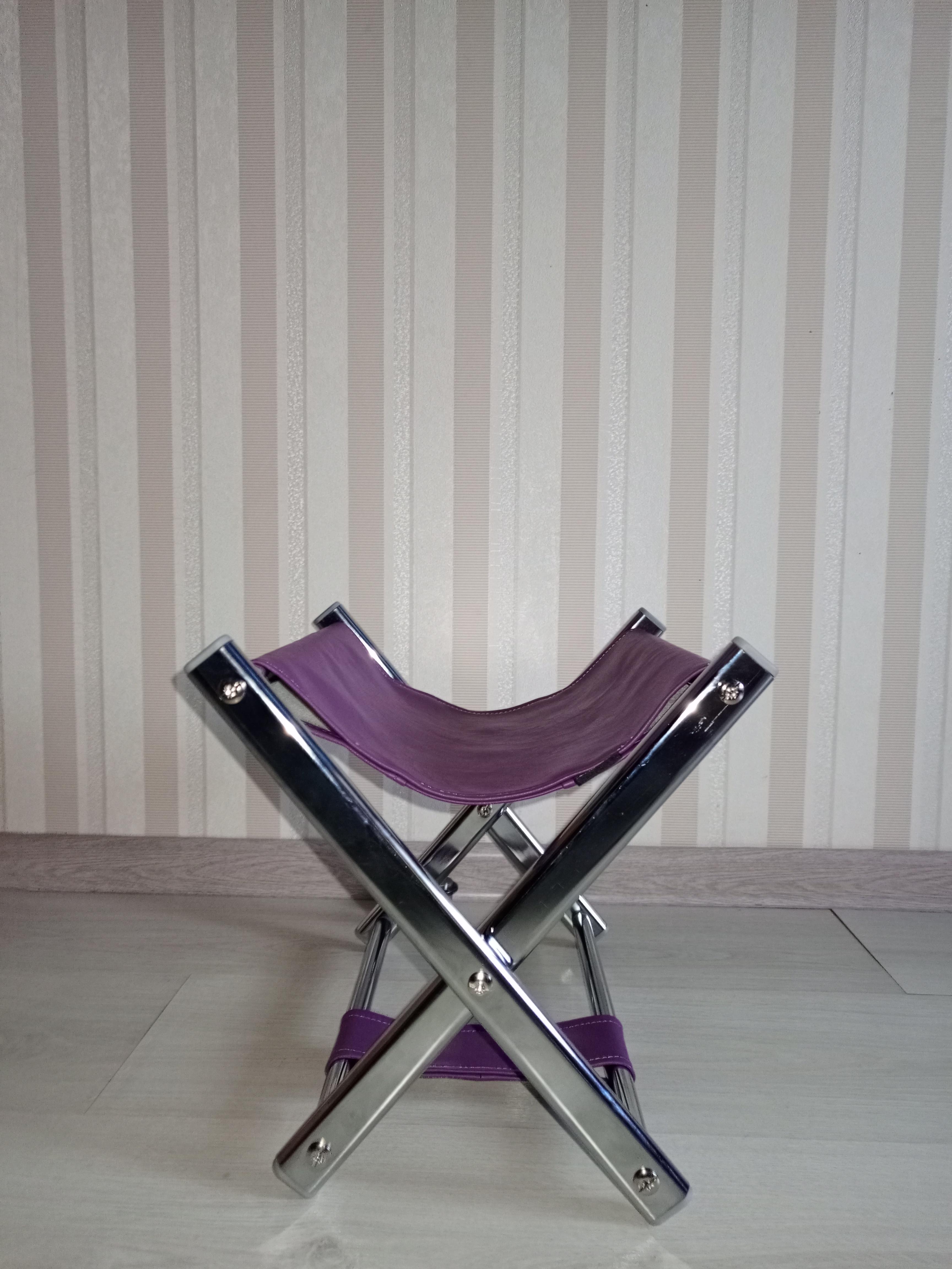 Підставка для сумки висота 31 см Темно-фіолетовий/Хром - фото 4