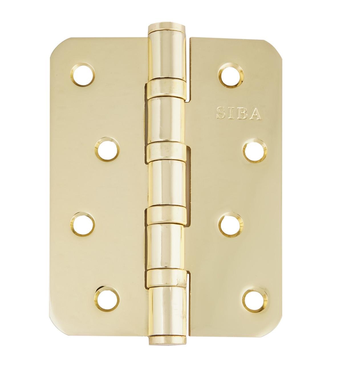 Петля дверна Siba універсальна радіусна 100 мм Полірована латунь (R4 BB 4"х3"х3 мм FHP BP) - фото 2 Петля дверна Siba універсальна радіусна 100 мм Полірована латунь (R4 BB 4"х3"х3 мм FHP BP) - фото 2